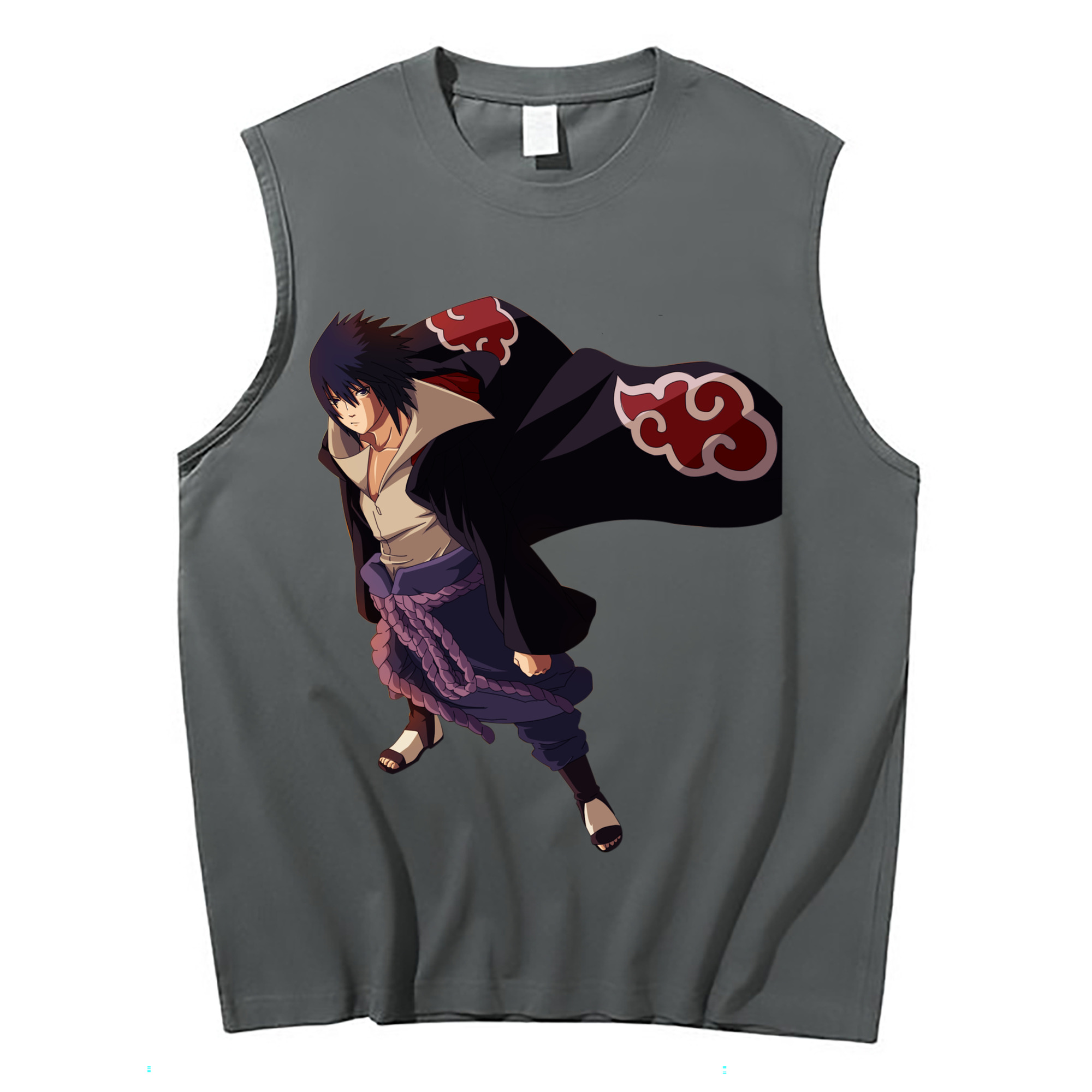（画像用） NARUTO -ナルト- うちは サスケ Uchiha Sasuke コットン100％タンクトップ（フロントプリント）